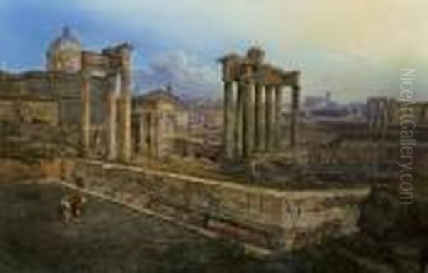 Roma, Veduta Del Foro Romano Oil Painting by Thome