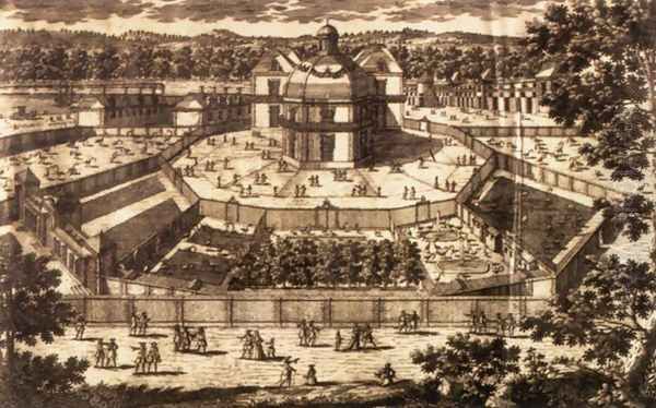 View and Perspective of the Ménagerie at Versailles Oil Painting by Antoine Aveline