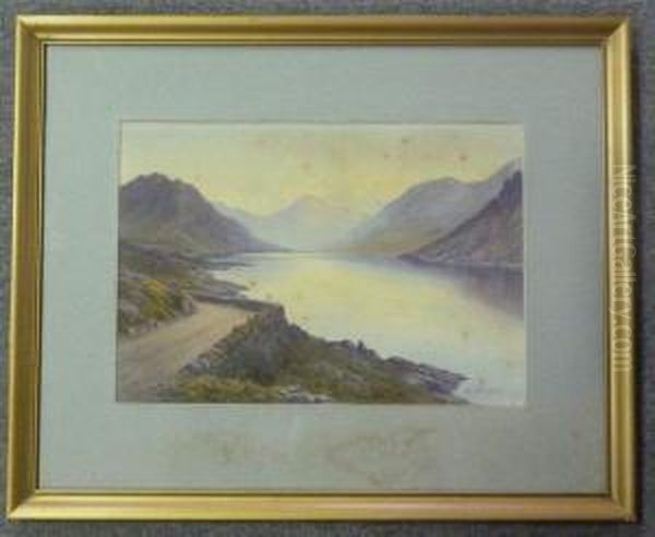 Wastwater With Newbarrow Crag Oil Painting by Edward Horace Thompson