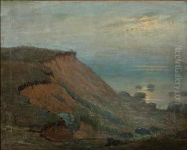 Coastal Sunset Oil Painting by Frederic Louis Thompson