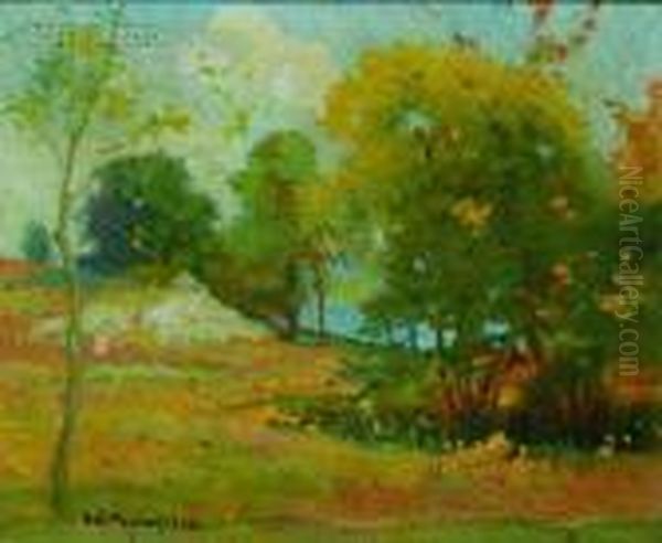 Spring Landscape Oil Painting by George Albert Thompson