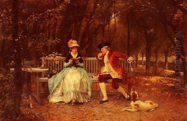 The Suitor Oil Painting by Louis Emile Adan