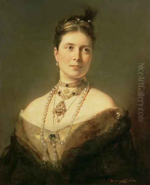 The Empress Frederick of Germany as Crown Princess of Prussia, 1882 Oil Painting by Baron Heinrich von Angeli