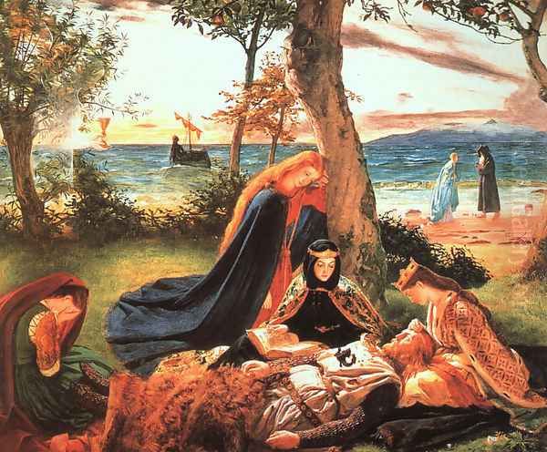 The Death of King Arthur, 1800s Oil Painting by James Archer