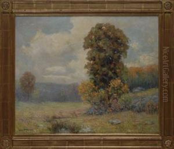 Early Autumn Landscape Oil Painting by Wilfred Thompson