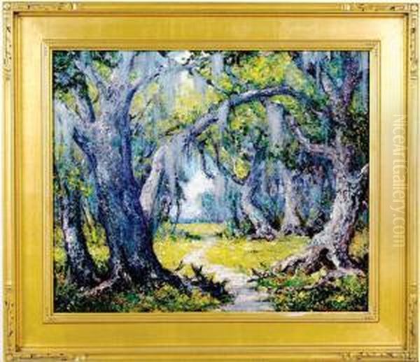 Through The Woods Black River South Carolina Oil Painting by Wilfred Thompson