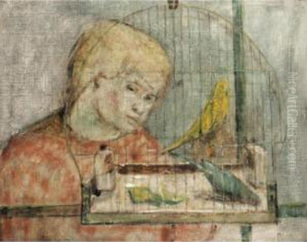 Bird Cage Oil Painting by William Thompson