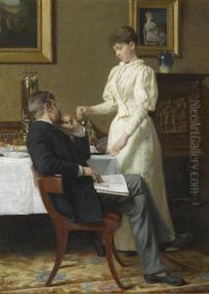 The Honeymoon Oil Painting by Carl Christian Thomsen