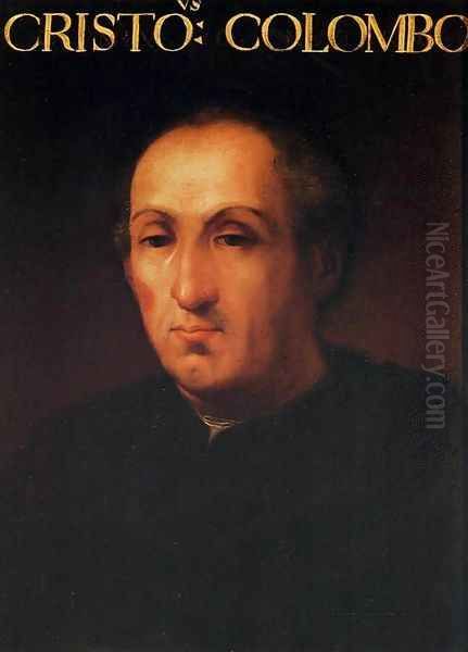 Portrait of Christopher Columbus Oil Painting by Cristofano dell' Altissimo