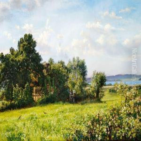 Bisholt Ved Horsens Bugt Oil Painting by Pauline Thomsen