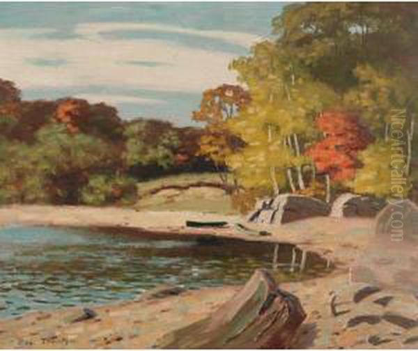 A Cove On Lake Boskung (sic) Oil Painting by George Thomson