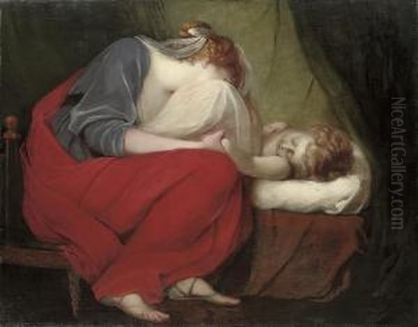 The Sleeping Child Oil Painting by Henry Thomson