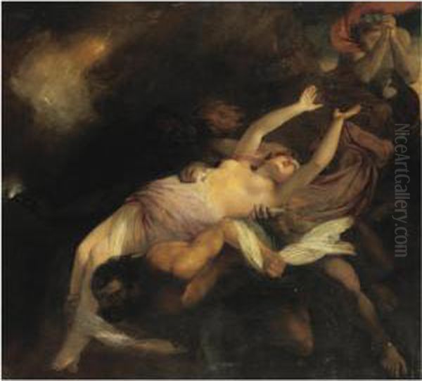 Eurydice Hurried Back To The Infernal Regions Oil Painting by Henry Thomson