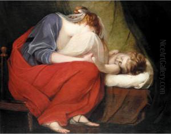 The Sleeping Child Oil Painting by Henry Thomson