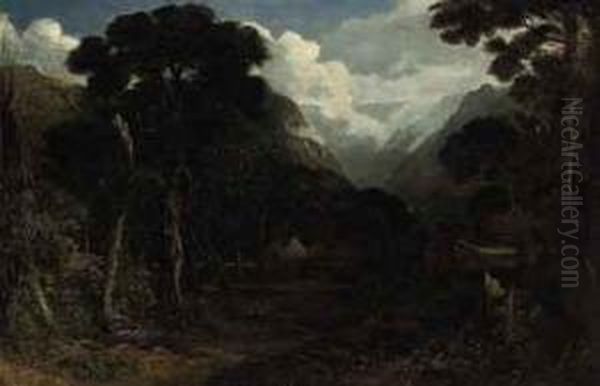 A View Of Glenfeshie, Invernesshire Oil Painting by John, Rev. Thomson Of Duddingston