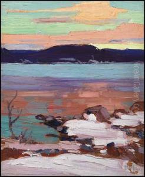 Landscape With Snow Oil Painting by Tom Thomson