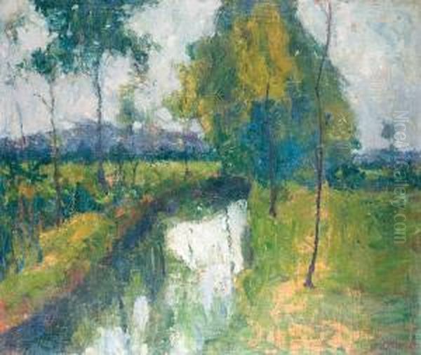 Moulin Dans Un Paysage Oil Painting by Victor Thonet