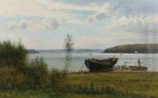 From Svendborg Sound Oil Painting by Anton Erik Ch. Thorenfeld