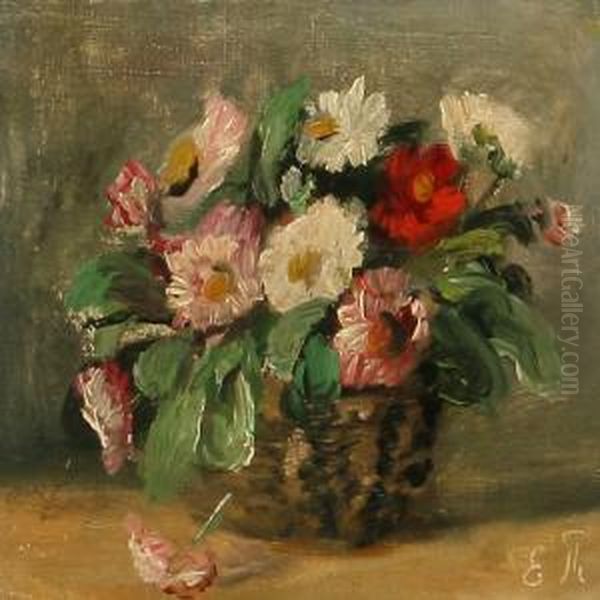 Still Life With Flowers On A Table Oil Painting by Emmy Marie Caroline Thornam