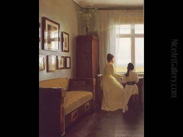 Interior Oil Painting by Georg Nicolaj Achen