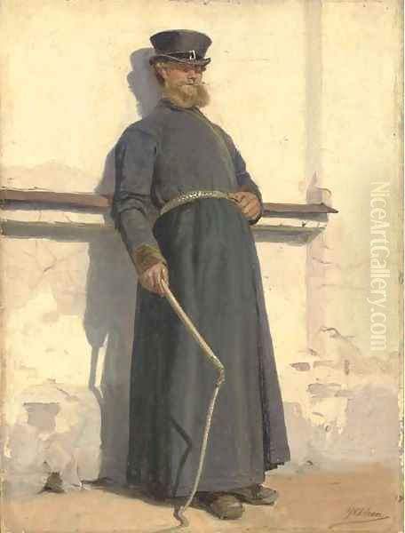 A coachman Oil Painting by Georg Nicolaj Achen