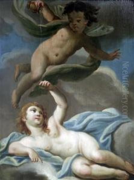 Venus And Cupid Oil Painting by Sir James Thornhill