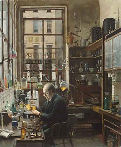 In the Laboratory Oil Painting by Henry Alexander