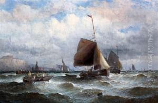 Off The Sussex Coast Oil Painting by William Georges Thornley