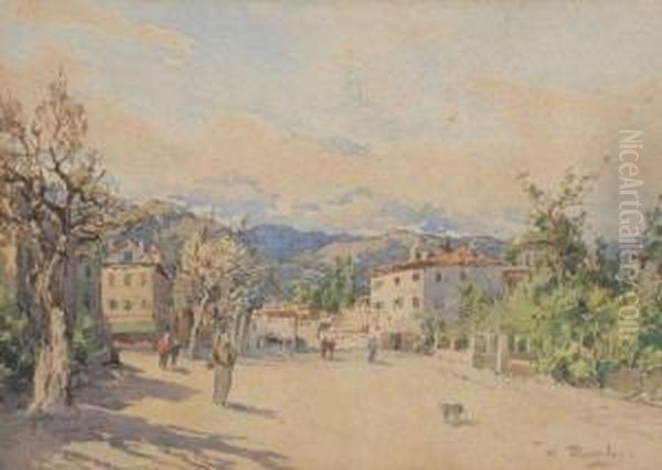 Village Albenga, Italie Oil Painting by William Georges Thornley