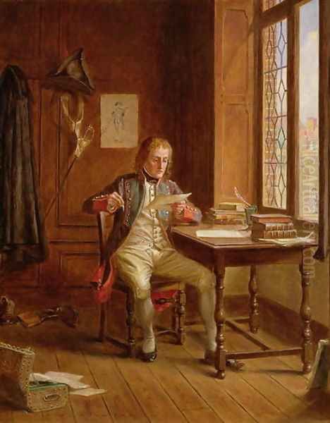 A Difficult Letter Oil Painting by James de Vine Aylward