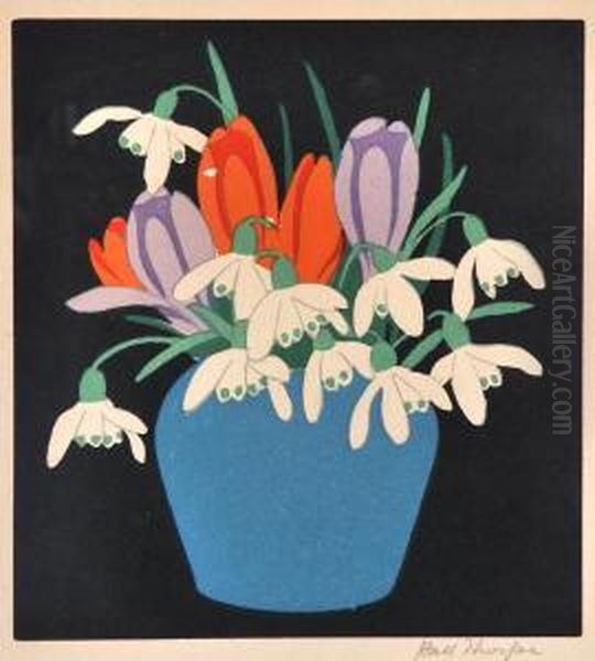 Snowdrops And Crocuses Oil Painting by John Hall Thorpe