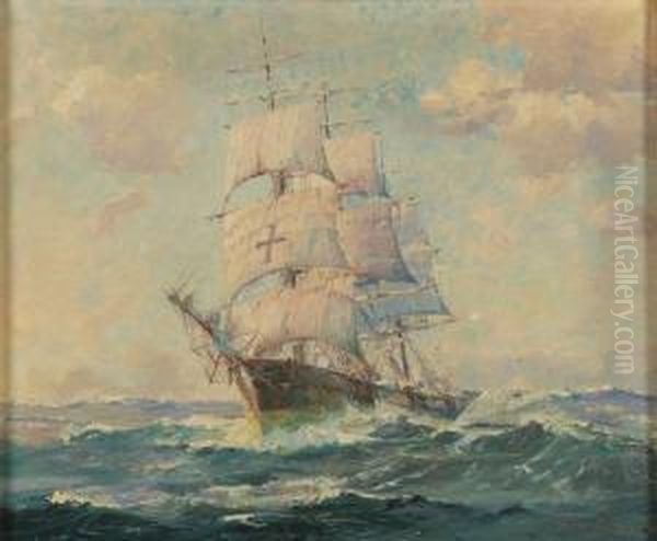 The Famous Ship Dreadnought, Depicting The Clipper Ship Under Sail Oil Painting by Lars Thorsen