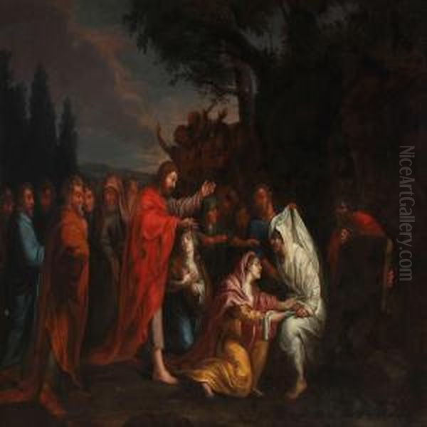 The Raising Of Lazarus Oil Painting by Jens Thrane