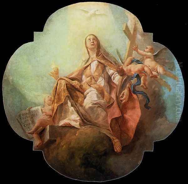 Charity c. 1754 2 Oil Painting by Giuseppe Angeli