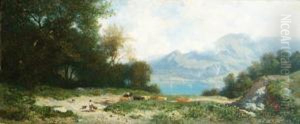 Le Lac D'annecy Oil Painting by Pierre Thuillier