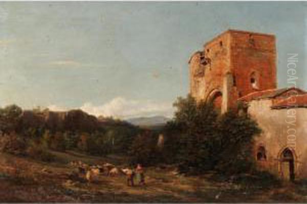 A Rustic Landscape In Summer Oil Painting by Pierre Thuillier