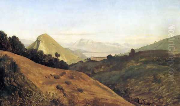 Italian Hills at Dawn Oil Painting by Theodore Caruelle d' Aligny