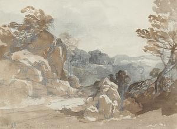 Landscape With Rocks by P. Thullier