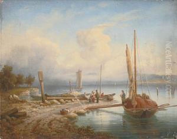 Nabrzeze Rybackie Oil Painting by Friedrich Thurau