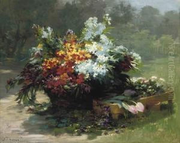 Fleurs Au Printemps Oil Painting by Gabriel Edouard Thurner