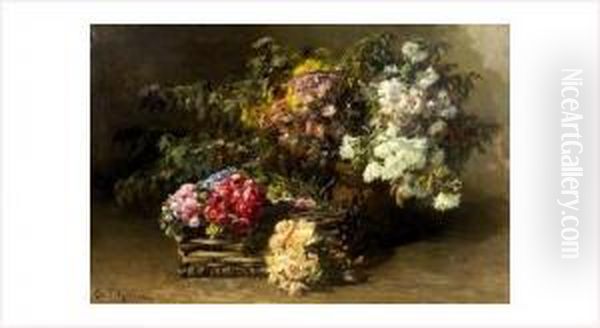 Corbeilles De Fleurs Oil Painting by Gabriel Edouard Thurner