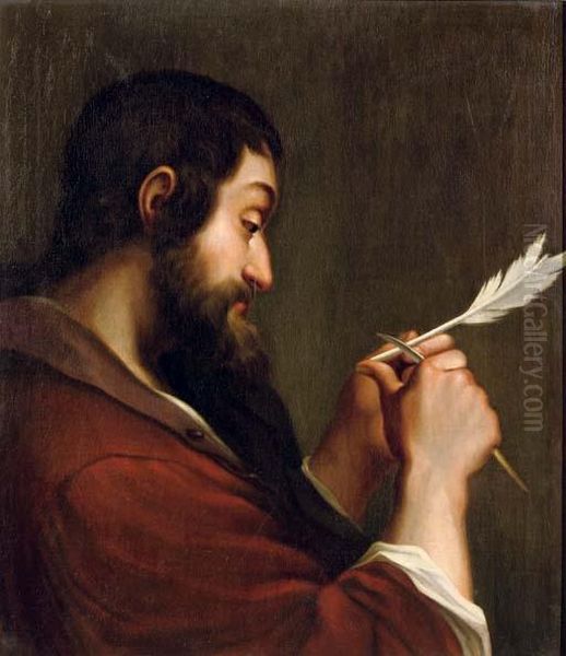 Saint Paul Sharpening His Pen Oil Painting by Pieter Thijs