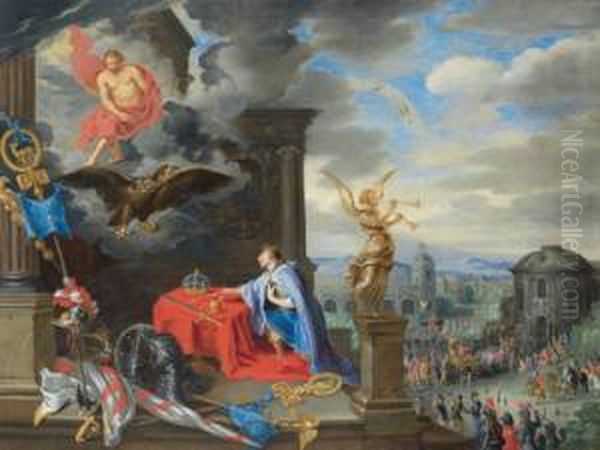 Il Re Di Francia Luigi Xiii Come Pretendente Alla Corona Imperiale Oil Painting by Pieter Thijs