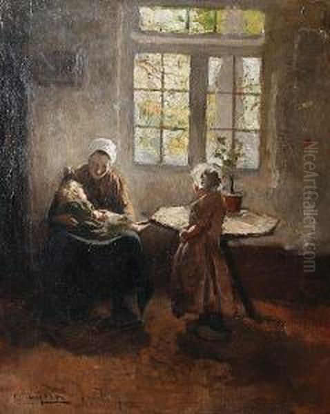 Mother's Love Oil Painting by Carolus Johannes Thysen