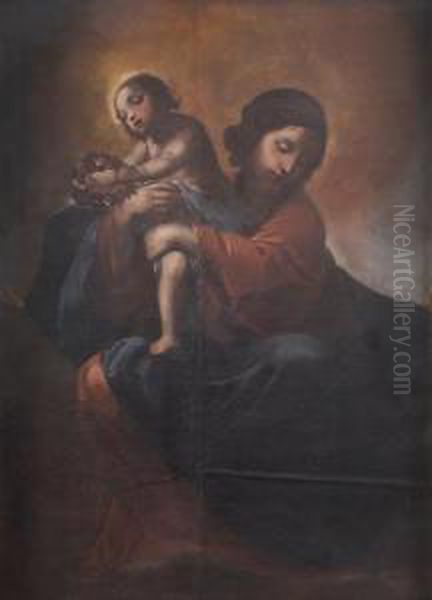 Madonna In Gloria Con Bambino Oil Painting by Alessandro Tiarini