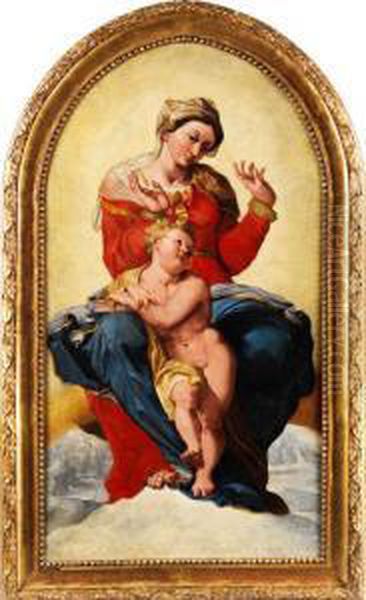 Madonna Mit Dem Jesusknaben Auf Wolken Uber Landschaft Mit Gebauden
Schwebend Oil Painting by Domenico Pellegrini Tibaldi