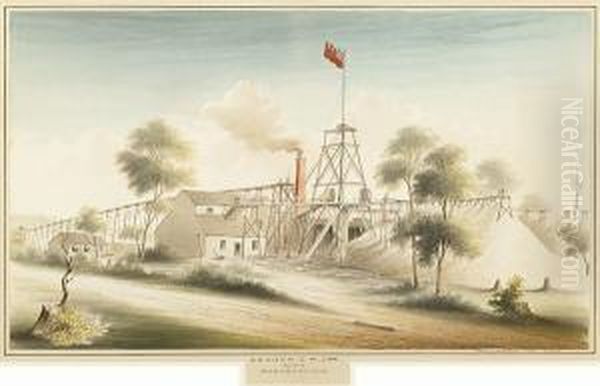 Seaham Gold Mining Company, Alma, Maryborough Oil Painting by William Tibbits