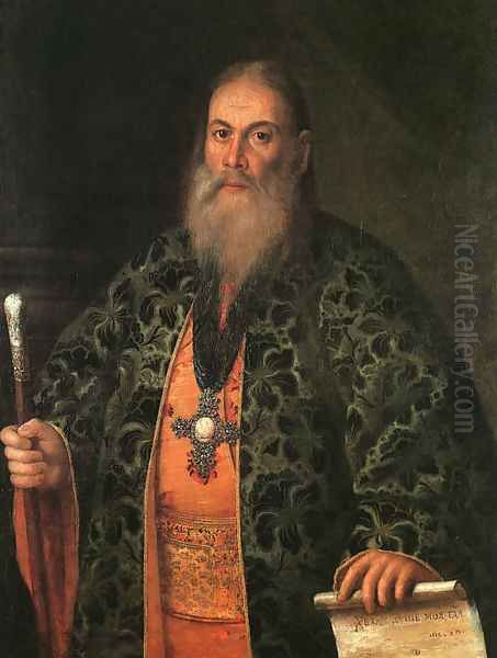 Portrait of Father Fyodor Dubyansky, 1761 Oil Painting by Aleksei Antropov