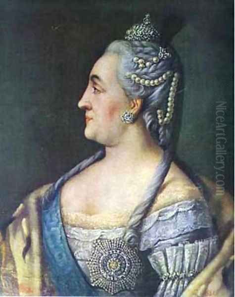 Portrait Of Catherine II The Great 1766 Oil Painting by Aleksei Antropov