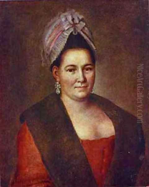 Portrait Of An Unknown Woman 1780s Oil Painting by Aleksei Antropov